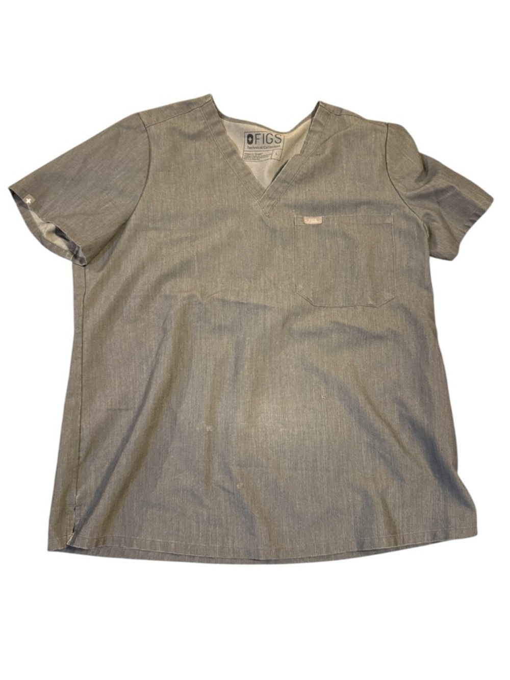 FIGS Men’s Heather Gray V-Neck Scrub Top